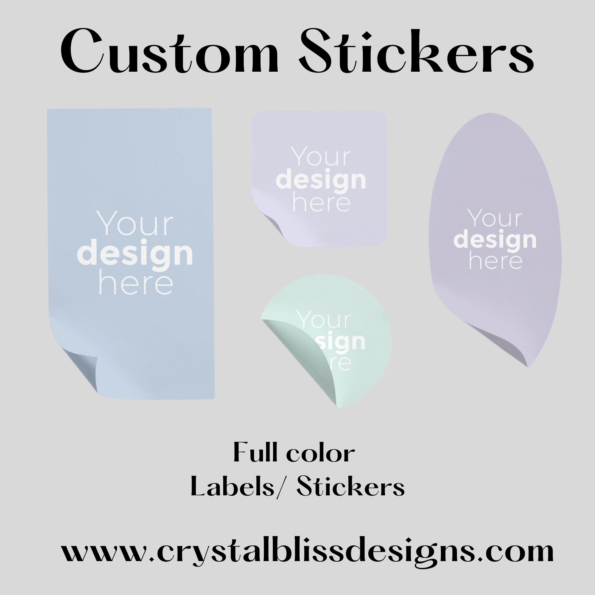50 Custom Vinyl Stickers/Labels – Professionally Printed From Your Image/Logo, VinylSkins, Made In USA